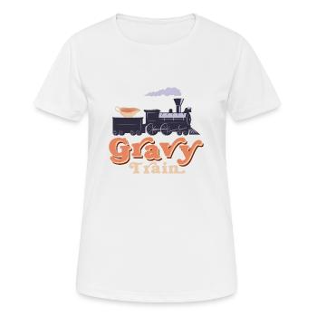 Sauce sauce train alimentaire Thanksgiving - T-shirt respirant Femme - blanc - Devant - AI Model Female 172 dark (172cm)