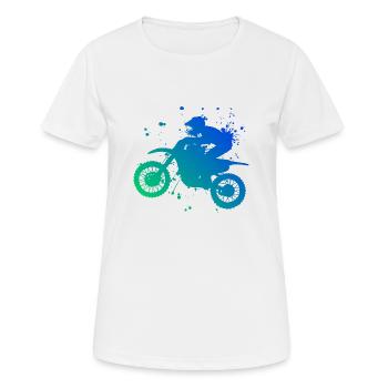 Women's Men's Dirt Biker Dirt Bike Dirt Bike - Women's Breathable T-Shirt - white - Front - AI Model Female 172 dark (172cm)