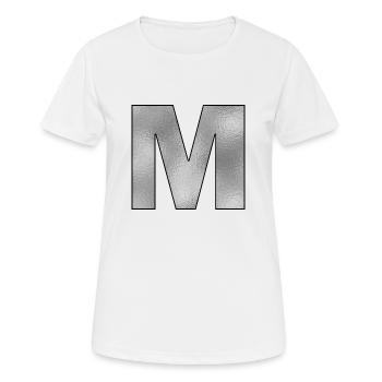 Lettre M Argent - T-shirt respirant Femme - blanc - Devant - AI Model Female 172 dark (172cm)