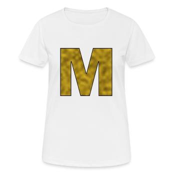Lettre M Or - T-shirt respirant Femme - blanc - Devant - AI Model Female 172 dark (172cm)