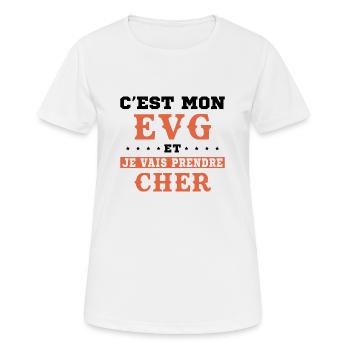 C est mon Evg je Vais Prendre Cher - T-shirt respirant Femme - blanc - Devant - AI Model Female 172 dark (172cm)