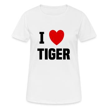Ich liebe Tiger - Frauen T-Shirt atmungsaktiv - Weiß - Vorne - AI Model Female 172 dark (172cm)