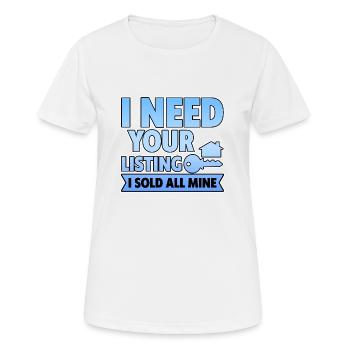 J’ai besoin de votre annonce, j’ai vendu tout le mien 4 - T-shirt respirant Femme - blanc - Devant - AI Model Female 172 dark (172cm)