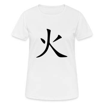 Hi Kanji (Feuer / Feu) - Frauen T-Shirt atmungsaktiv - Weiß - Vorne - AI Model Female 172 dark (172cm)