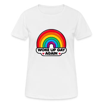 Je me suis réveillé gay à nouveau - T-shirt respirant Femme - blanc - Devant - AI Model Female 172 dark (172cm)