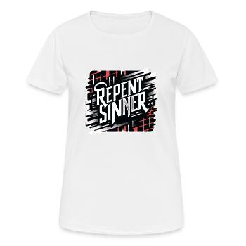 Repent Sinner 18 - Women's Breathable T-Shirt - white - Front - AI Model Female 172 dark (172cm)