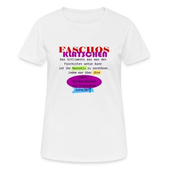 des schlimmste was man den FASCHOS antun kann - Frauen T-Shirt atmungsaktiv - Weiß - Vorne - AI Model Female 172 dark (172cm)
