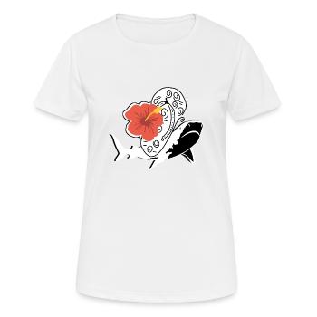 Beach Shark and Flip Flop - Women's Breathable T-Shirt - white - Front - AI Model Female 172 dark (172cm)