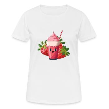 erdbeer shake - Frauen T-Shirt atmungsaktiv - Weiß - Vorne - AI Model Female 172 dark (172cm)