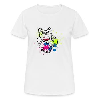 bulldog farbig splash - Frauen T-Shirt atmungsaktiv - Weiß - Vorne - AI Model Female 172 dark (172cm)
