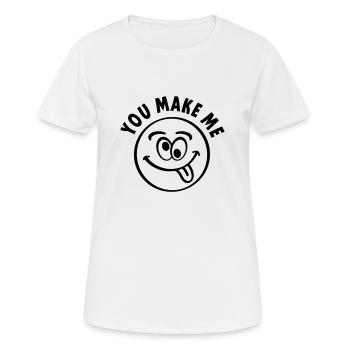Tu me rends fou - T-shirt respirant Femme - blanc - Devant - AI Model Female 172 dark (172cm)