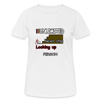 N’arrêtez jamais de regarder vers le haut - T-shirt respirant Femme - blanc - Devant - AI Model Female 172 dark (172cm)