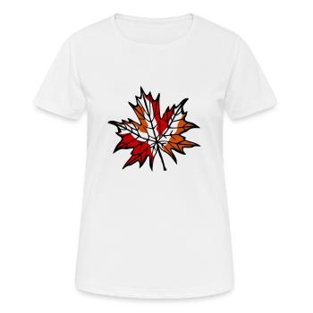 Feuille d’automne 1 - T-shirt respirant Femme - blanc - Devant - AI Model Female 172 dark (172cm)