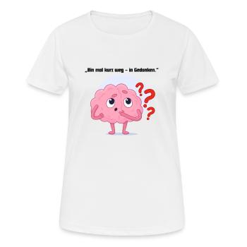 einmal kurz weg - Frauen T-Shirt atmungsaktiv - Weiß - Vorne - AI Model Female 172 dark (172cm)