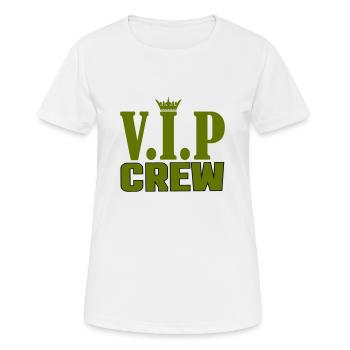 vip crew - Frauen T-Shirt atmungsaktiv - Weiß - Vorne - AI Model Female 172 dark (172cm)