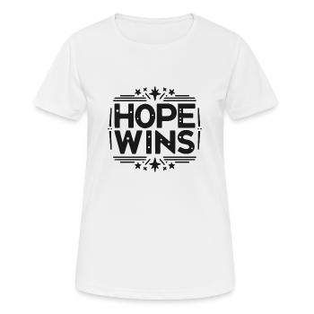 Die Hoffnung gewinnt - Frauen T-Shirt atmungsaktiv - Weiß - Vorne - AI Model Female 172 dark (172cm)