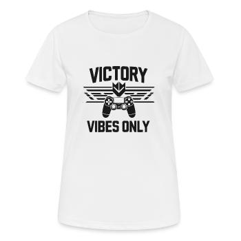 Vibrations de victoire uniquement - T-shirt respirant Femme - blanc - Devant - AI Model Female 172 dark (172cm)