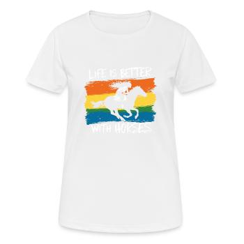 Horses make life more beautiful - Women's Breathable T-Shirt - white - Front - AI Model Female 172 dark (172cm)