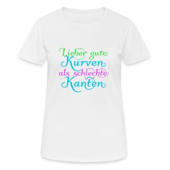 better good curves than bad edges, colorful - Women's Breathable T-Shirt - white - Front - AI Model Female 172 dark (172cm)