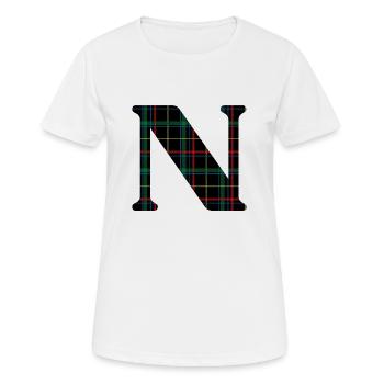 Monogramme n tartan écossais - T-shirt respirant Femme - blanc - Devant - AI Model Female 172 dark (172cm)