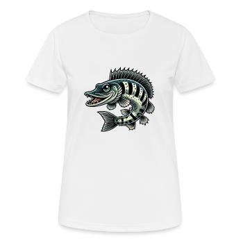 Hecht - Frauen T-Shirt atmungsaktiv - Weiß - Vorne - AI Model Female 172 dark (172cm)