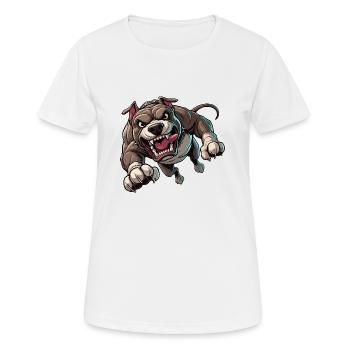 Pitbull-Angriffe - Frauen T-Shirt atmungsaktiv - Weiß - Vorne - AI Model Female 172 dark (172cm)