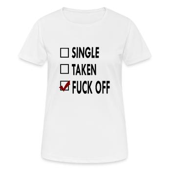 SINGLE noir blanc FUCK - T-shirt respirant Femme - blanc - Devant - AI Model Female 172 dark (172cm)