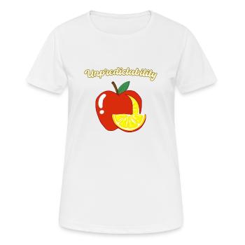Unvorhersehbarkeit Apfel Zitrone Motivierendes Design - Frauen T-Shirt atmungsaktiv - Weiß - Vorne - AI Model Female 172 dark (172cm)