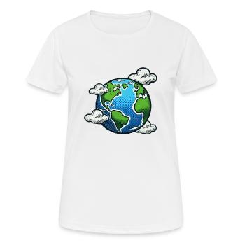 terre - T-shirt respirant Femme - blanc - Devant - AI Model Female 172 dark (172cm)