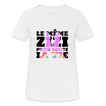 LE MÊME ZIZI POUR TOUTE LA VIE EVJF FUTURE MARIÉE - T-shirt respirant Femme - blanc - Devant - AI Model Female 172 dark (172cm)