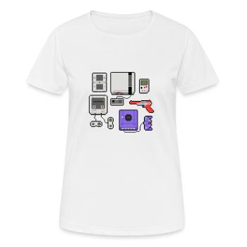 Pixel art console - T-shirt respirant Femme - blanc - Devant - AI Model Female 172 dark (172cm)