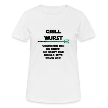 Grill Wurst dunkle Seite - Frauen T-Shirt atmungsaktiv - Weiß - Vorne - AI Model Female 172 dark (172cm)