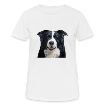 Border Collie - T-shirt respirant Femme - blanc - Devant - AI Model Female 172 dark (172cm)