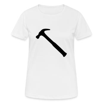 hammer - Frauen T-Shirt atmungsaktiv - Weiß - Vorne - AI Model Female 172 dark (172cm)