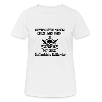 Staffordshire Bullterrier - Frauen T-Shirt atmungsaktiv - Weiß - Vorne - AI Model Female 172 dark (172cm)