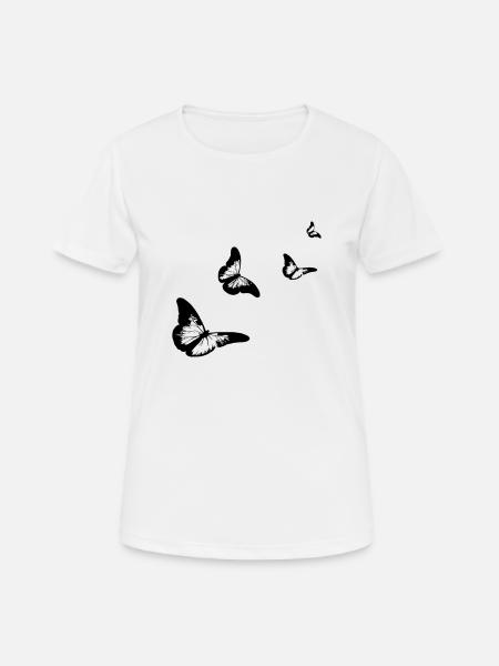 schmetterlinge - Frauen T-Shirt atmungsaktiv - Weiß