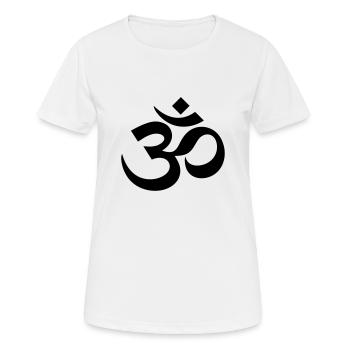 aum_om5x5 - Frauen T-Shirt atmungsaktiv - Weiß - Vorne - AI Model Female 172 dark (172cm)
