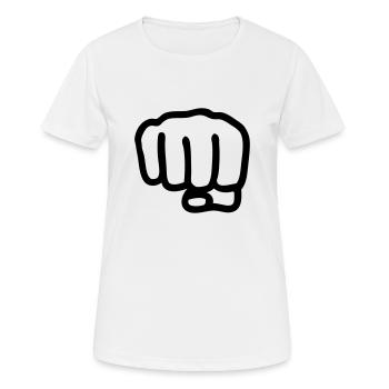 faust - Frauen T-Shirt atmungsaktiv - Weiß - Vorne - AI Model Female 172 dark (172cm)