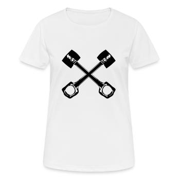 Moteur - T-shirt respirant Femme - blanc - Devant - AI Model Female 172 dark (172cm)