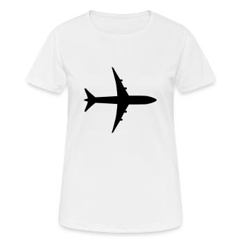 Plane - Women's Breathable T-Shirt - white - Front - AI Model Female 172 dark (172cm)