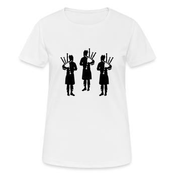 Dudelsack - Frauen T-Shirt atmungsaktiv - Weiß - Vorne - AI Model Female 172 dark (172cm)