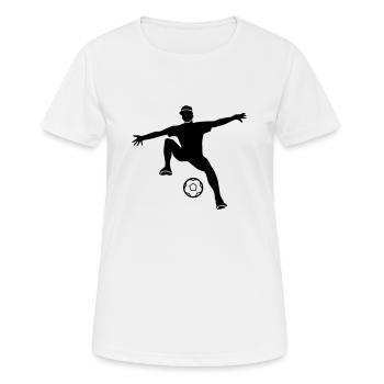 football freestyle - T-shirt respirant Femme - blanc - Devant - AI Model Female 172 dark (172cm)