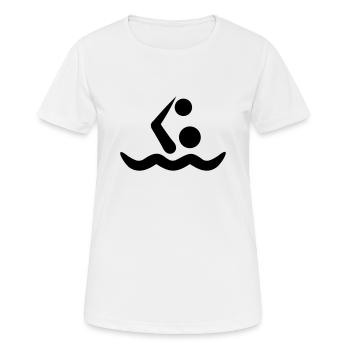 Wasserball - Frauen T-Shirt atmungsaktiv - Weiß - Vorne - AI Model Female 172 dark (172cm)