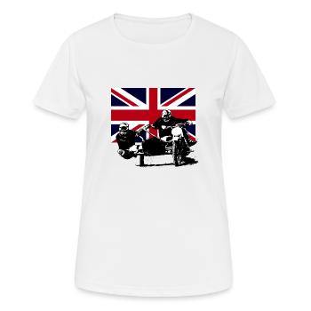 Motocross Sidecar - Union Jack - Frauen T-Shirt atmungsaktiv - Weiß - Vorne - AI Model Female 172 dark (172cm)