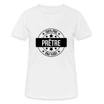 Pfarrer / Priester / Katholisch / Religion - Frauen T-Shirt atmungsaktiv - Weiß - Vorne - AI Model Female 172 dark (172cm)