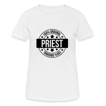Priest Priester Prêtre Religion Cross Croix God - Women's Breathable T-Shirt - white - Front - AI Model Female 172 dark (172cm)