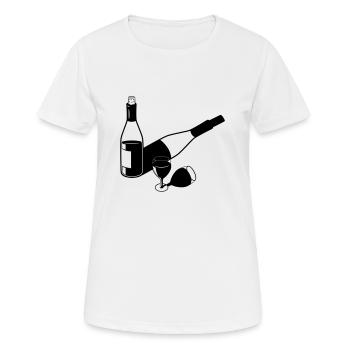 Wine wine bottle wine stylized - Women's Breathable T-Shirt - white - Front - AI Model Female 172 dark (172cm)