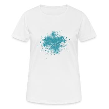 Farbspritzer in blau - Frauen T-Shirt atmungsaktiv - Weiß - Vorne - AI Model Female 172 dark (172cm)