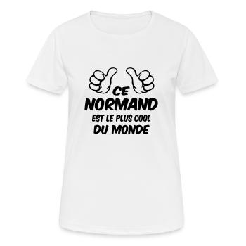 Normandie / Caen / Bretagne / Havre / Foot / Papa - T-shirt respirant Femme - blanc - Devant - AI Model Female 172 dark (172cm)