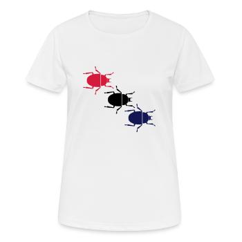 kaefer_004 - Frauen T-Shirt atmungsaktiv - Weiß - Vorne - AI Model Female 172 dark (172cm)
